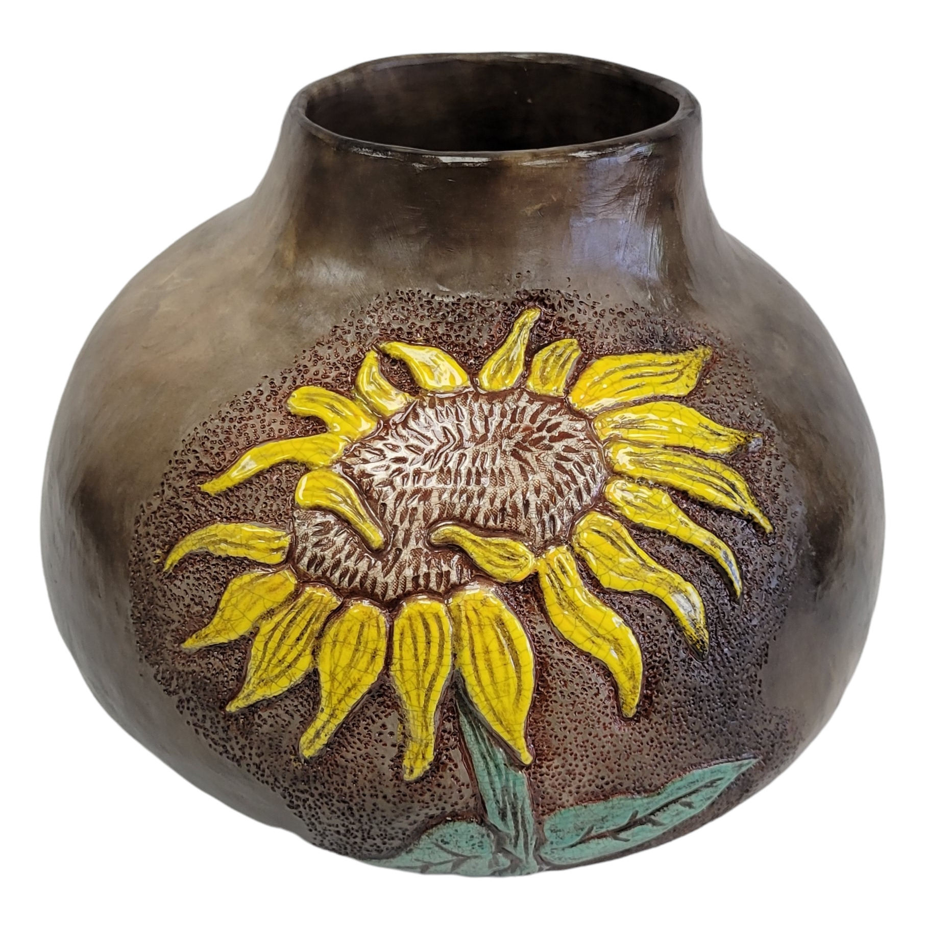 Sunflower Pit Fired Pottery by Lisa Lindler